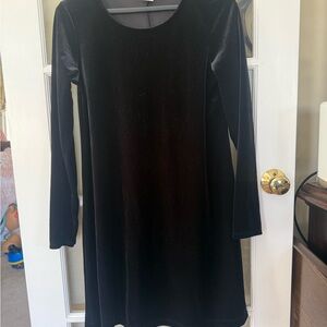 GAP Black Long Sleeve Velvet Dress
